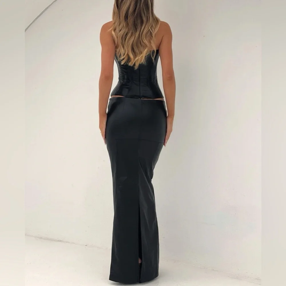 OUTCAST SOLA PU MAXI SKIRT BLACK SPL - Picture 6 of 8